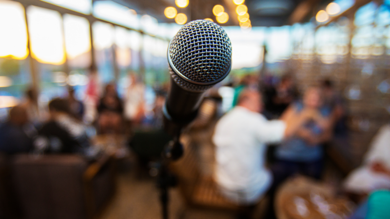 Microphone on stand