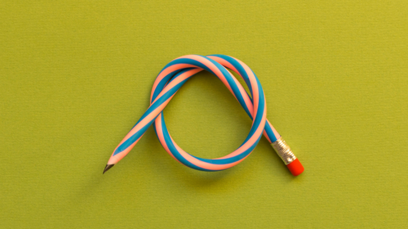 Pencil tied in knot