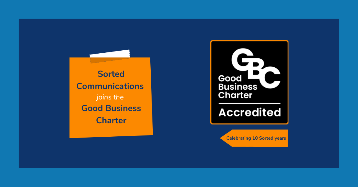 Header image for our Good Business Charter accreditation which includes their GBC logo